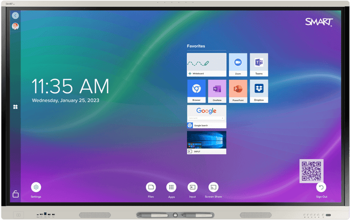 SMART Board SBID-MX255-V4-PW 55" Pro Interactive Display with IQ White Interactive Touchscreen Display Smart