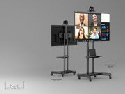 Multibrackets Height Adjustable Mobile Trolley With Media Shelf & Camera Holder - Up to 32"-60" Screen