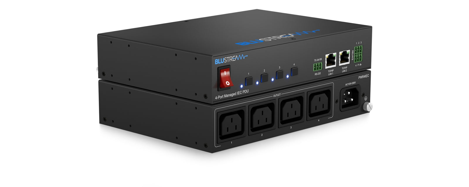 BluStream 4 Port Managed IEC PDU | PWR4IEC Power Distribution Unit BluStream