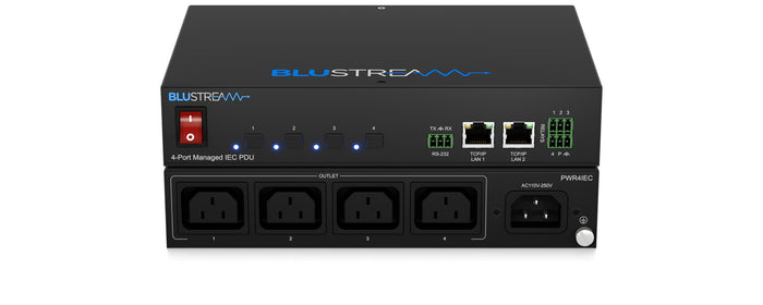 BluStream 4 Port Managed IEC PDU | PWR4IEC Power Distribution Unit BluStream