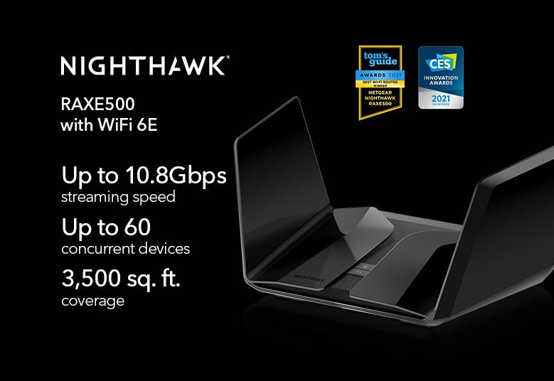 Netgear RAXE500-100EUS Nighthawk® Tri-Band WiFi 6E Router (up to 10.8Gbps)