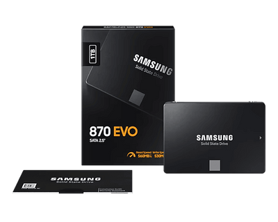 Samsung 870 EVO 1 TB 2.5” SATA Internal Solid State Drive - MZ-77E1T0B/EU Internal Solid State Drive Samsung