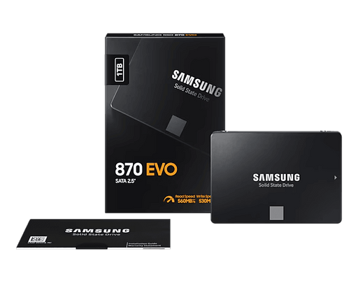 Samsung 870 EVO 1 TB 2.5” SATA Internal Solid State Drive - MZ-77E1T0B/EU