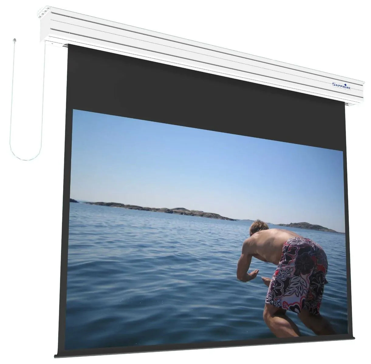 Sapphire 226" 16:9 (507 x 285cm) Electric Projector Screen | SEWS500BWSF-A Projector Accessories Sapphire