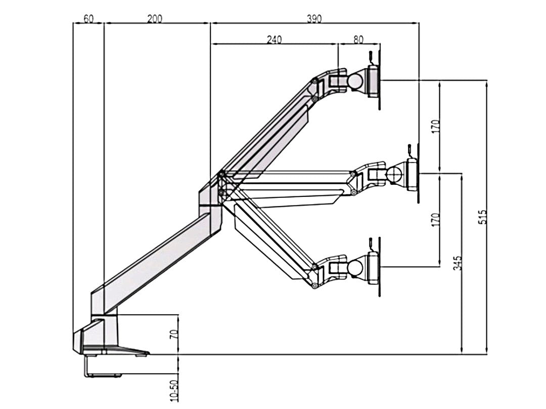 Multibrackets M VESA Gas Lift Dual Monitor Arm with Duo Crossbar for 15"–28" Monitors | 7350073736355