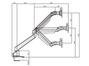 Multibrackets M VESA Gas Lift Dual Monitor Arm with Duo Crossbar for 15"–28" Monitors | 7350073736355