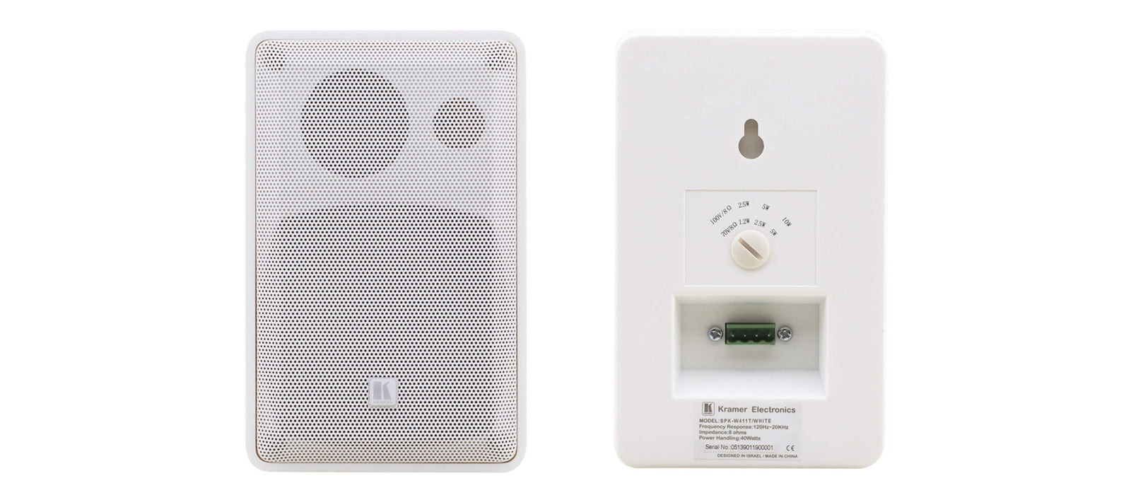 KRAMER Galil 4-O 4–Inch, 2–Way On–Wall Speakers - White Speaker Kramer