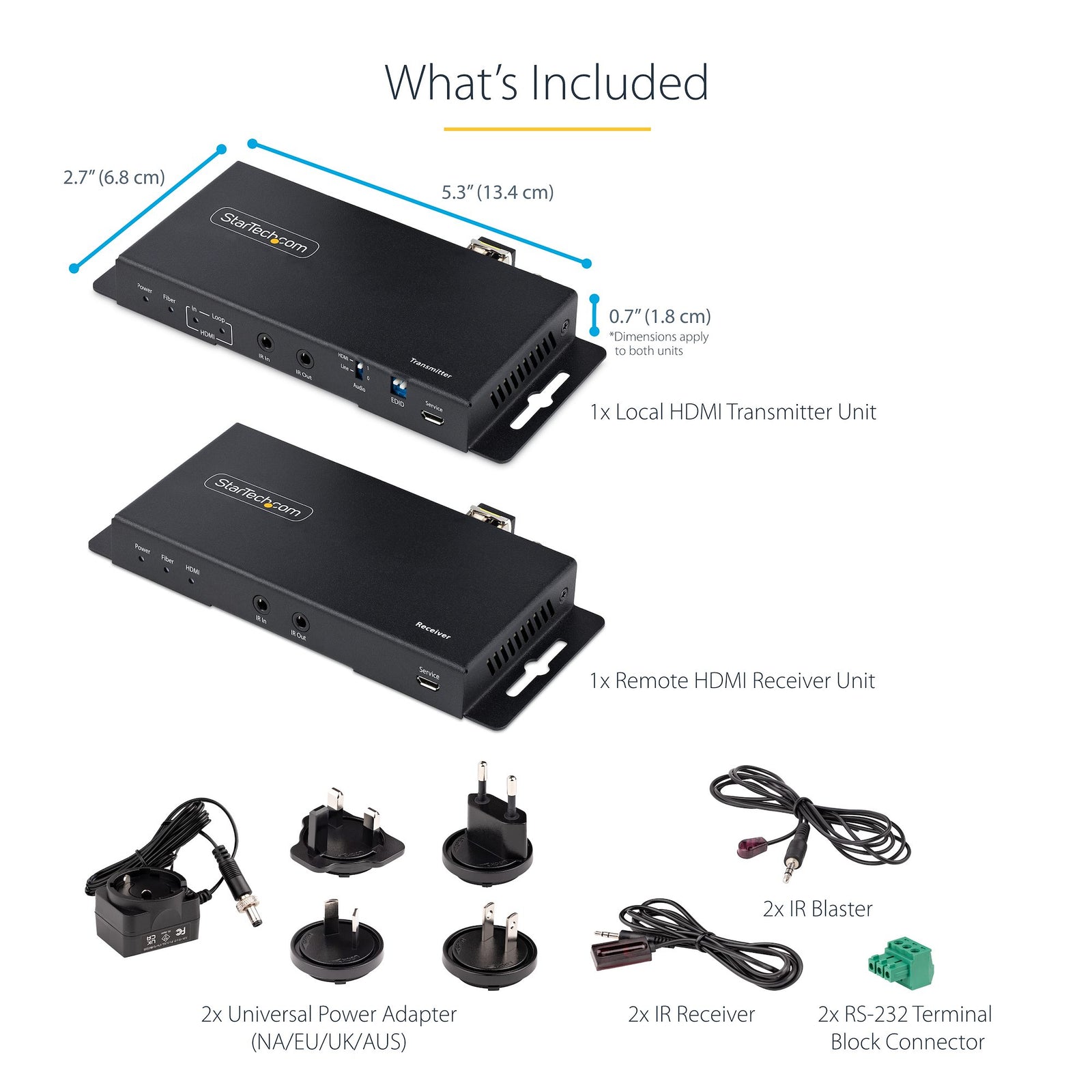 StarTech 4K 60Hz HDMI over Fiber Extender Kit | ST121HD20FXA2 AV Extender Startech