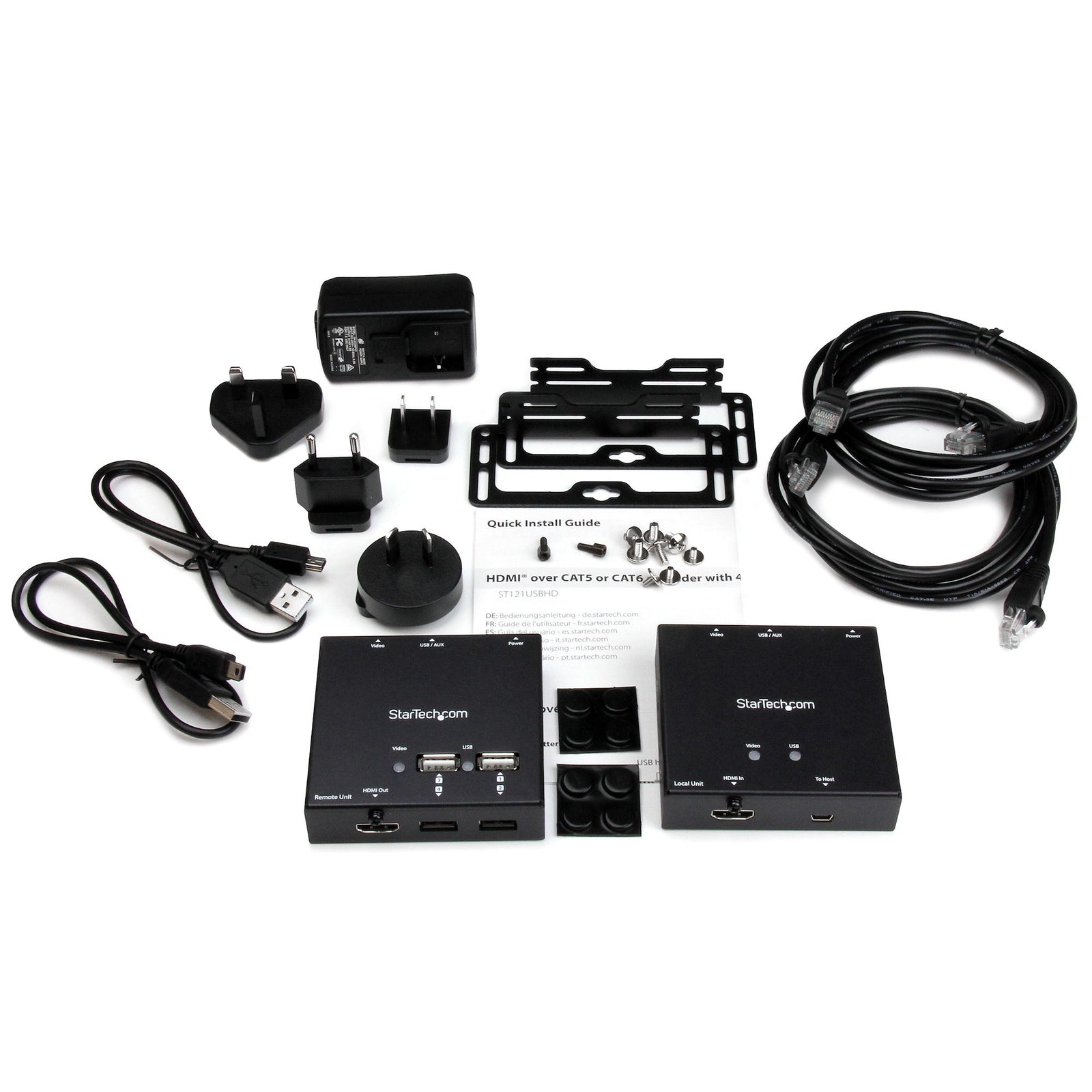 StarTech ST121USBHD HDMI over CAT6 Extender with 4-port USB Hub - 165 ft (50m), 1080p AV Extender Startech