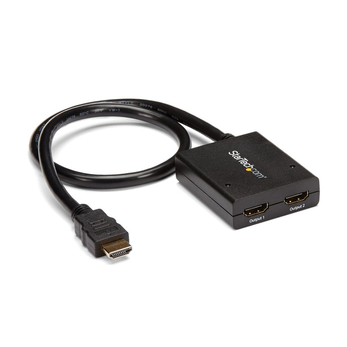 StarTech ST122HD4KU 4K HDMI 2-Port Video Splitter – 1x2 HDMI Splitter – Powered by USB or Power Adapter – 4K 30Hz Splitter Startech
