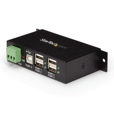 Startech ST4200USBM 4-Port USB 2.0 Hub - Metal Industrial USB-A Hub - Din Rail, Wall or Desk Mountable USB Data Hub Startech USB Hubs Startech