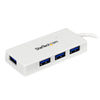 StarTech ST4300MINU3W Portable 4 Port SuperSpeed Mini USB 3.0 Hub - 5Gbps - White