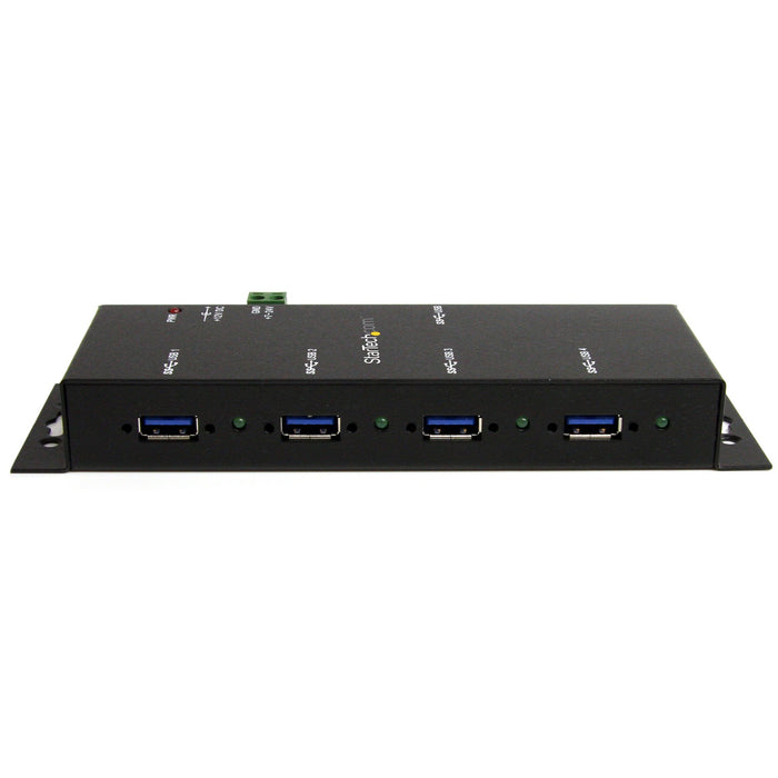 StarTech ST4300USBM 4-Port USB 3.0 Hub - 5Gbps - Metal Industrial USB-A Hub - Wall or Desk Mountable USB Data Hub - TAA Compliant USB Expander Hub