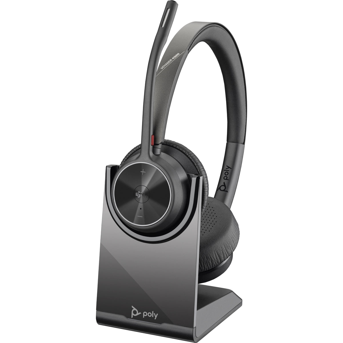 Poly Voyager 4300 UC 4320-M Wired/Wireless Over-the-head Stereo Headset Black | 77Z32AA Headset Poly