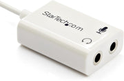 Startech White Headset Adapter for Headsets With Separate Headphone / Microphone Plugs | MUYHSMFFADW Splitter Startech
