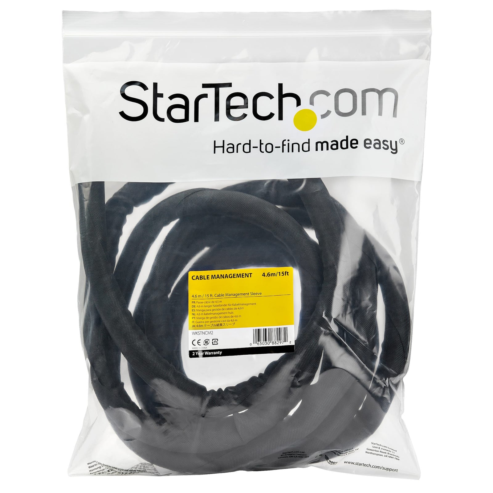 StarTech 15" (4.6m) Cable Management Sleeve - WKSTNCM2 Cable Accessory Startech