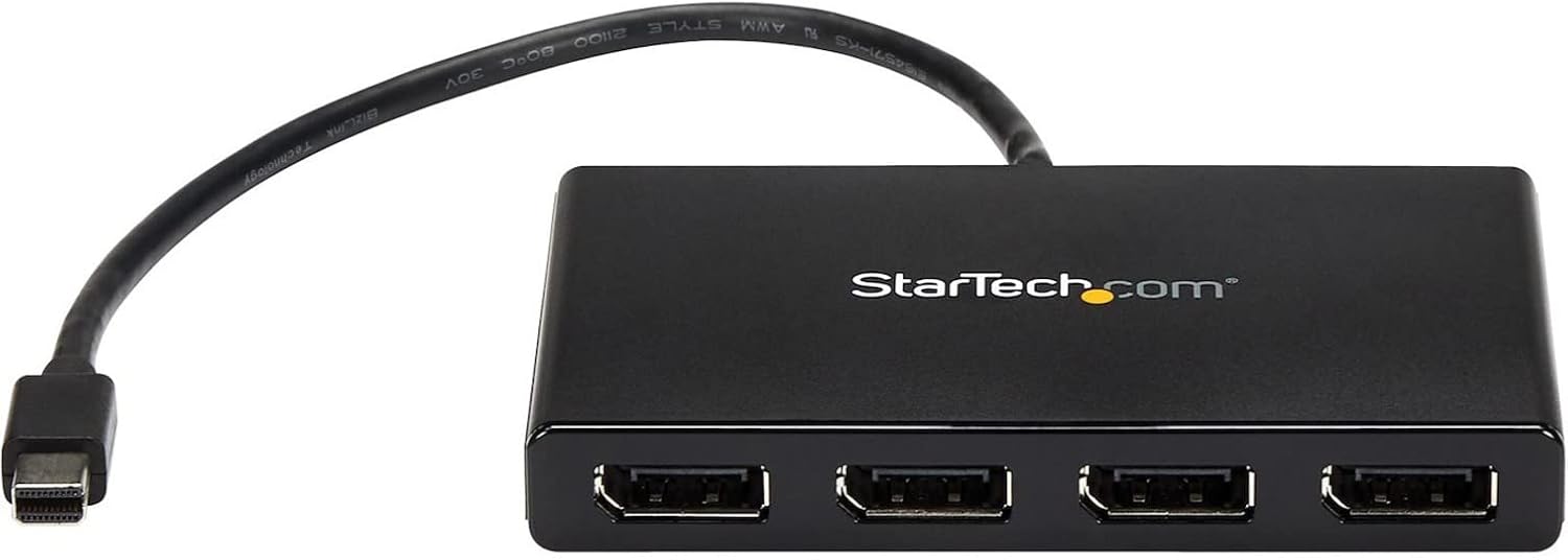 Startech 4-Port Multi Monitor Adapter - Mini DisplayPort to DisplayPort MST Hub | MSTMDP124DP Splitter Startech