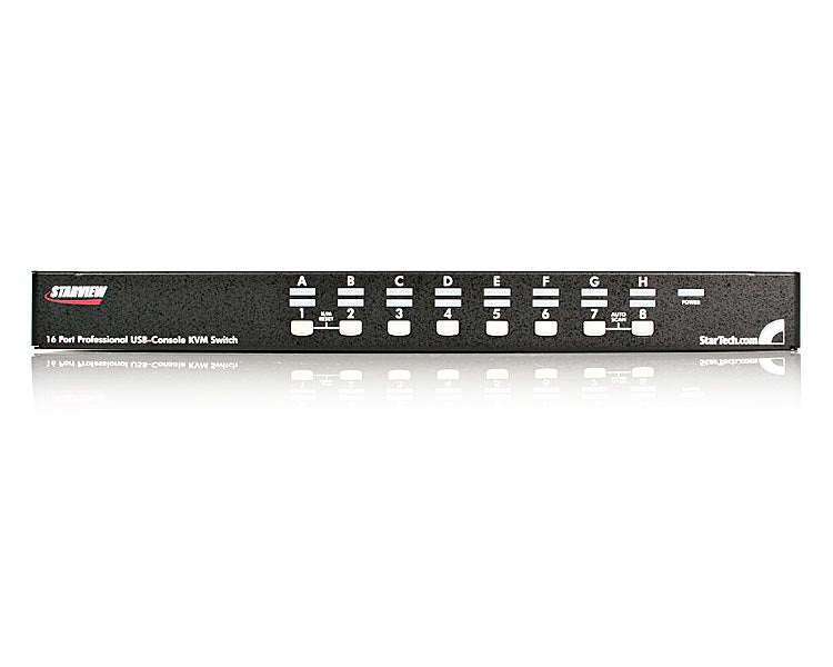 StarTech 16 Port 1U Rackmount USB PS/2 KVM Switch with OSD | SV1631DUSBGB