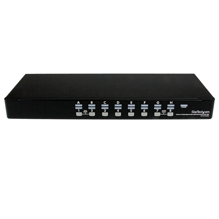 StarTech 16 Port 1U Rackmount USB KVM Switch with OSD | SV1631DUSBU