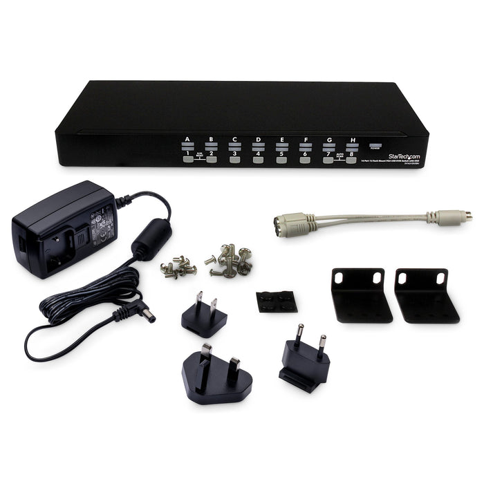 StarTech 16 Port 1U Rackmount USB KVM Switch with OSD | SV1631DUSBU Switches Startech