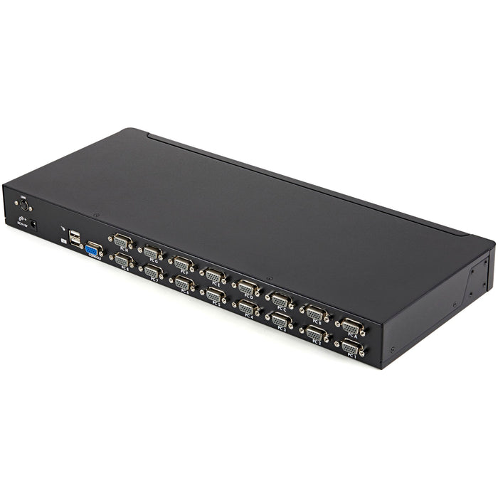 StarTech 16 Port 1U Rackmount USB KVM Switch Kit with OSD and Cables | SV1631DUSBUK