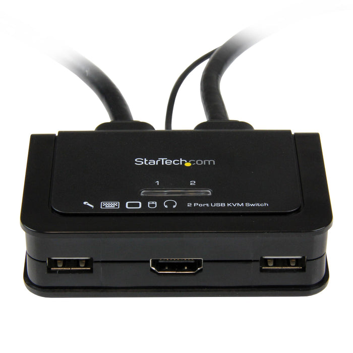 StarTech 2 Port USB HDMI Cable KVM Switch with Audio and Remote Switch, USB Powered | SV211HDUA