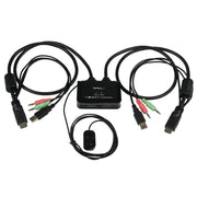 StarTech 2 Port USB HDMI Cable KVM Switch with Audio and Remote Switch, USB Powered | SV211HDUA Switches Startech