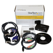 StarTech 2 Port Black USB KVM Switch Kit with Audio and Cables | SV211KUSB Switches Startech
