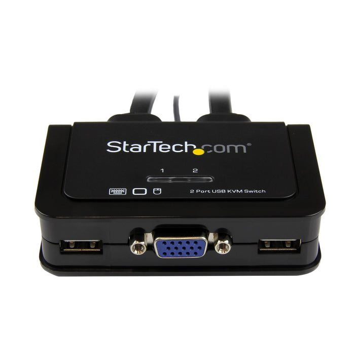 StarTech 2 Port USB VGA Cable KVM Switch, USB Powered with Remote Switch | SV211USB