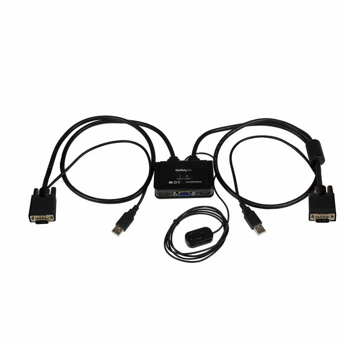 StarTech 2 Port USB VGA Cable KVM Switch, USB Powered with Remote Switch | SV211USB