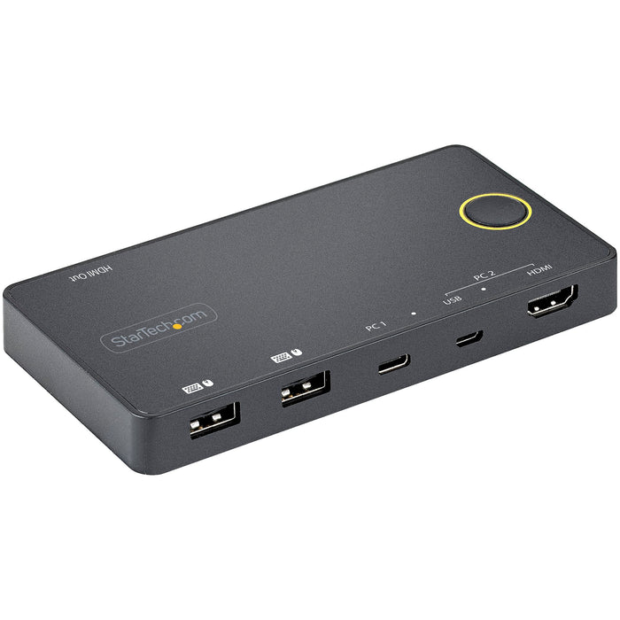 StarTech 2 Port Hybrid USB-A + HDMI & USB-C KVM Switch | SV221HUC4K Switches Startech