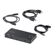 StarTech 2 Port Hybrid USB-A + HDMI & USB-C KVM Switch | SV221HUC4K Switches Startech