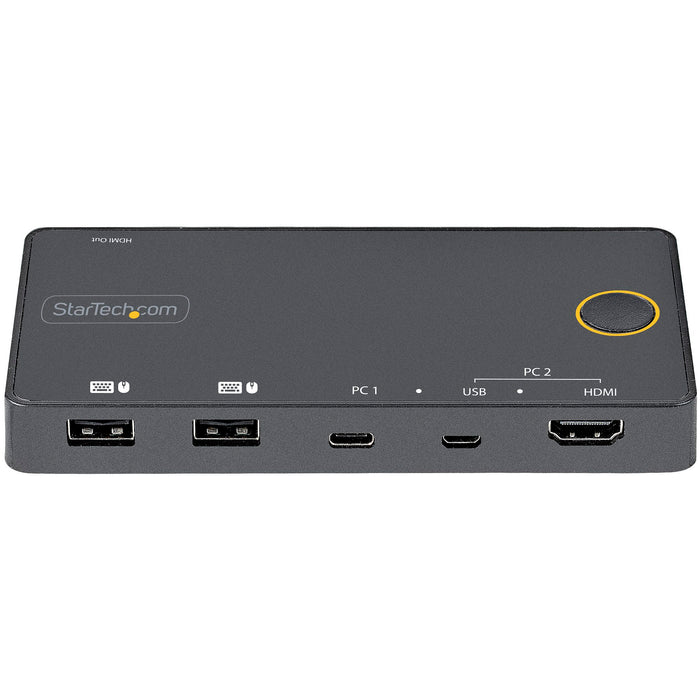 StarTech 2 Port Hybrid USB-A + HDMI & USB-C KVM Switch | SV221HUC4K