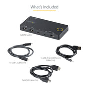 StarTech 2 Port Hybrid USB-A + HDMI & USB-C KVM Switch | SV221HUC4K Switches Startech