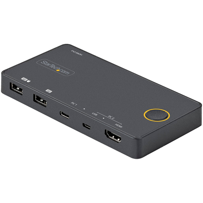 StarTech 2 Port Hybrid USB-A + HDMI & USB-C KVM Switch | SV221HUC4K