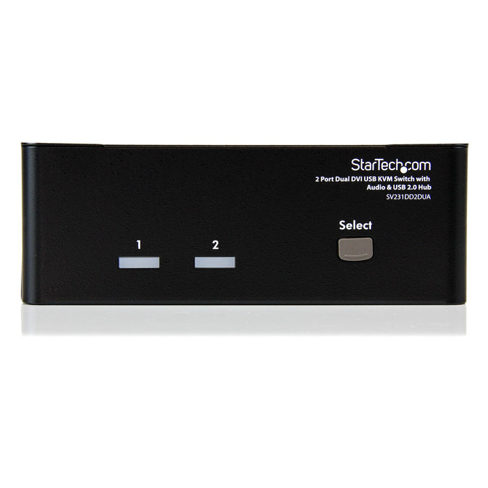 StarTech 2 Port Dual DVI USB KVM Switch with Audio & USB 2.0 Hub | SV231DD2DUA Switches Startech