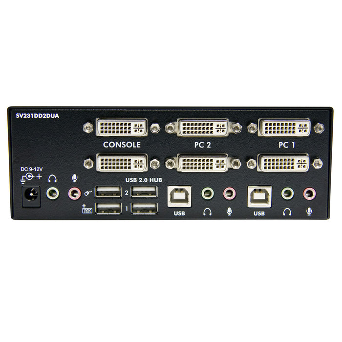 StarTech 2 Port Dual DVI USB KVM Switch with Audio & USB 2.0 Hub | SV231DD2DUA