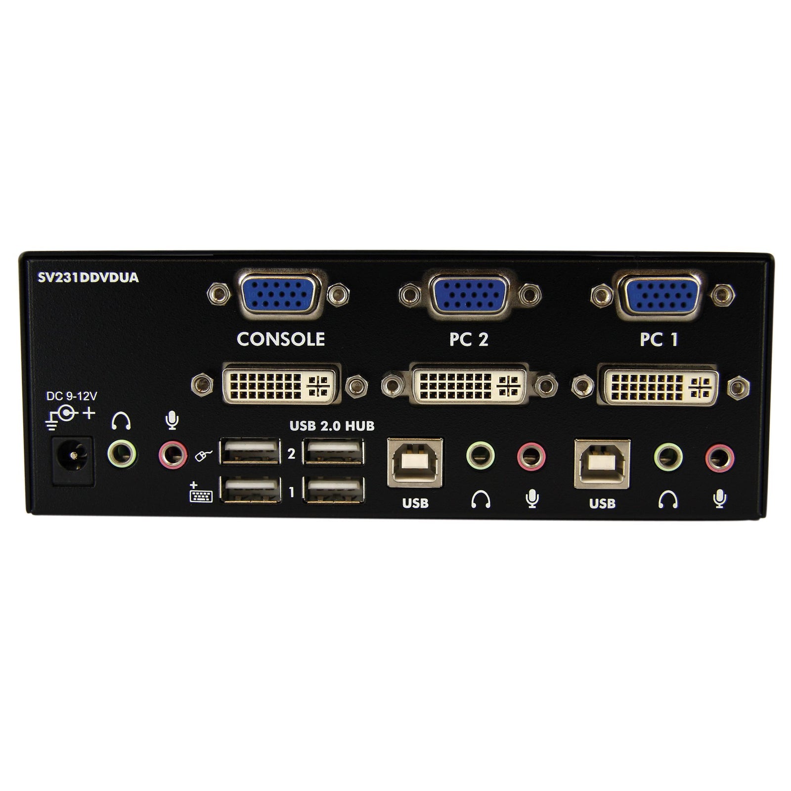 StarTech 2 Port DVI VGA Dual Monitor KVM Switch USB with Audio & USB 2.0 Hub | SV231DDVDUA Switches Startech