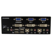 StarTech 2 Port DVI VGA Dual Monitor KVM Switch USB with Audio & USB 2.0 Hub | SV231DDVDUA Switches Startech