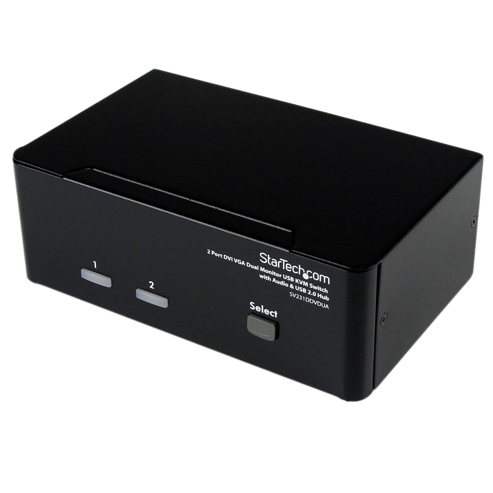 StarTech 2 Port DVI VGA Dual Monitor KVM Switch USB with Audio & USB 2.0 Hub | SV231DDVDUA Switches Startech