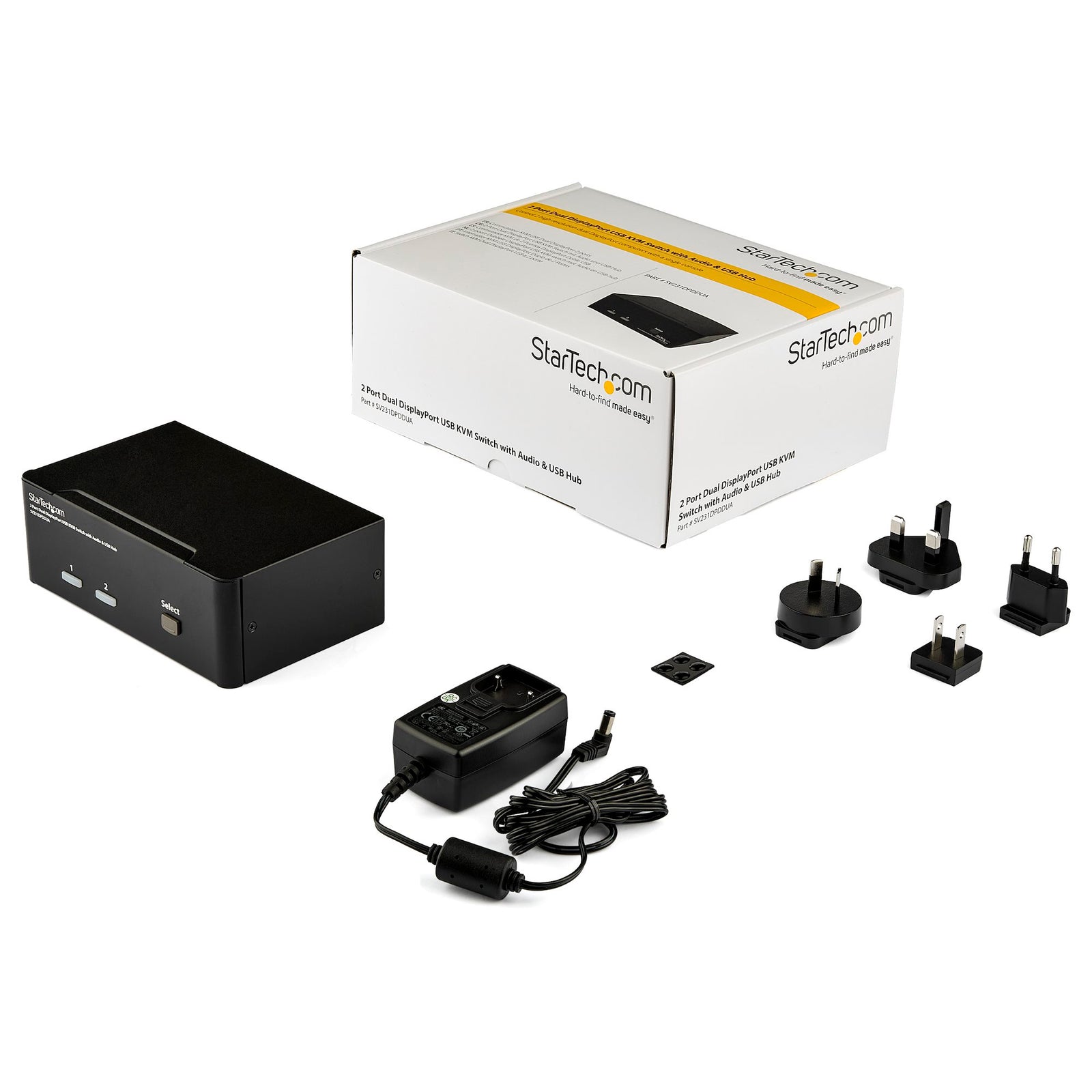 StarTech 2 Port Dual DisplayPort USB KVM Switch with Audio & USB 2.0 Hub | SV231DPDDUA Switches Startech
