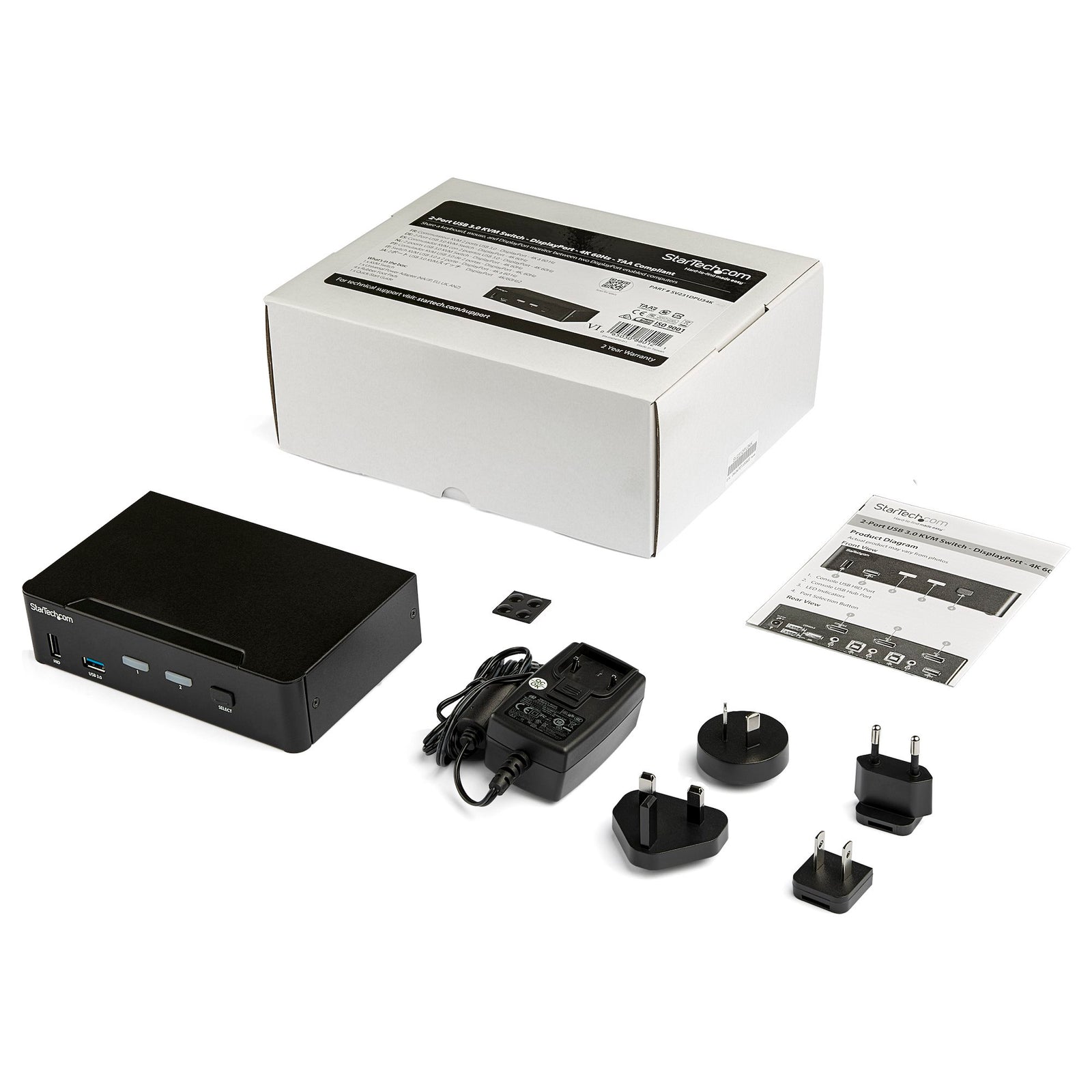 StarTech 2 Port DisplayPort KVM Switch, 4K 60Hz | SV231DPU34K Switches Startech