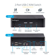 StarTech 2-Port USB-C KVM Switch, Single 4K 60Hz DisplayPort Monitor | SV231DPUCA Switches Startech
