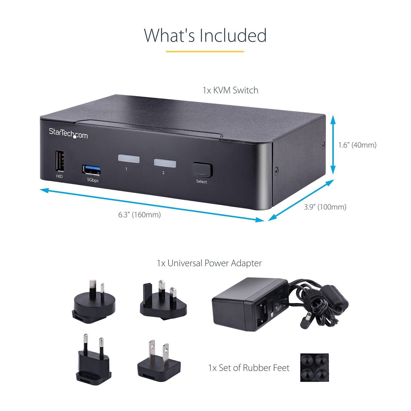 StarTech 2-Port USB-C KVM Switch, Single 4K 60Hz DisplayPort Monitor | SV231DPUCA Switches Startech