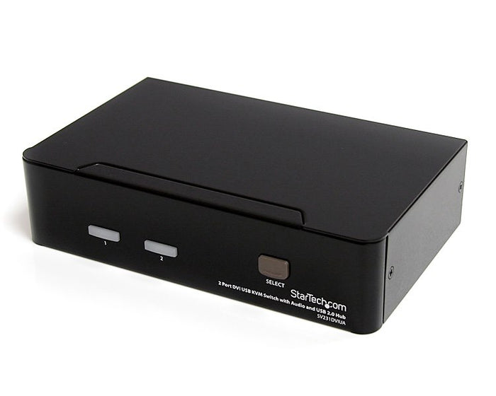 StarTech 2 Port DVI USB KVM Switch with Audio and USB 2.0 Hub | SV231DVIUA Switches Startech