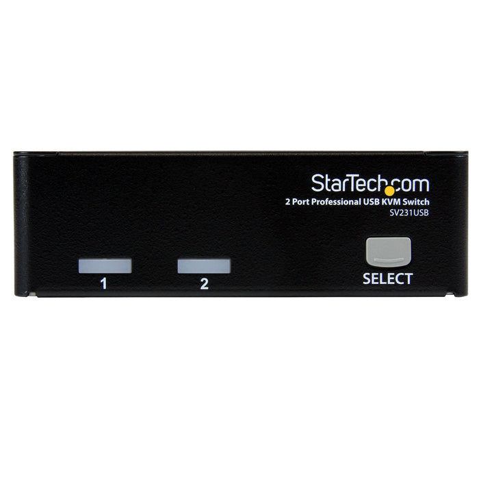StarTech 2 Port Professional USB KVM Switch Kit with Cables | SV231USBGB Switches Startech