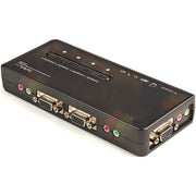 StarTech 4 Port Black USB KVM Switch Kit with Cables and Audio | SV411KUSB Switches Startech
