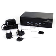 StarTech 4 Port DVI VGA Dual Monitor KVM Switch USB with Audio & USB 2.0 Hub | SV431DDVDUA Switches Startech