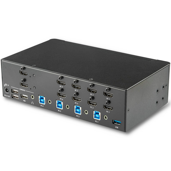 StarTech 4 Port HDMI KVM Switch - 4K 30Hz, Dual Display | SV431DHD4KU Switches Startech