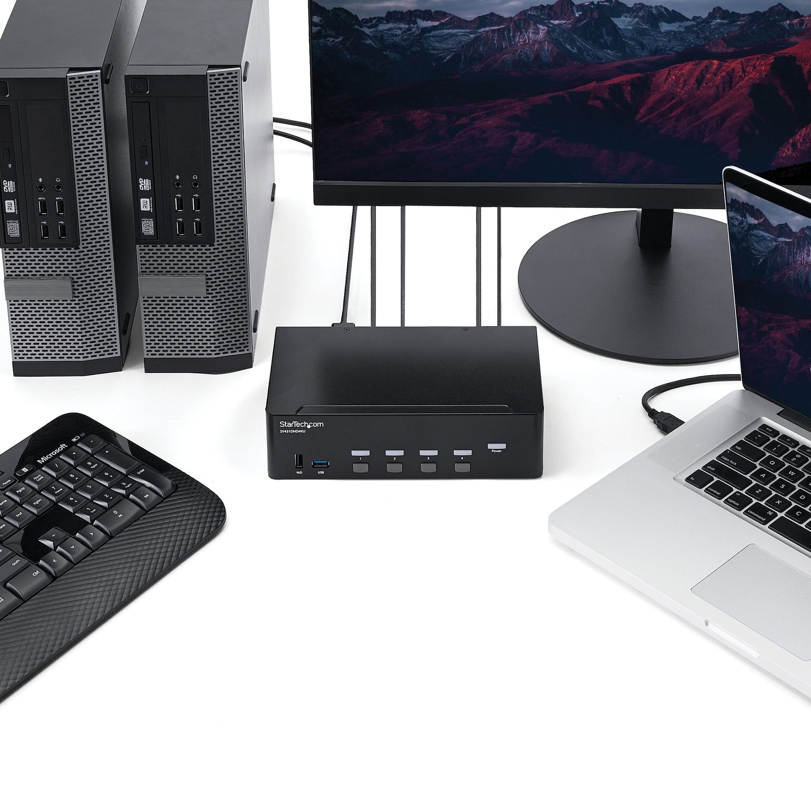 StarTech 4 Port HDMI KVM Switch - 4K 30Hz, Dual Display | SV431DHD4KU Switches Startech